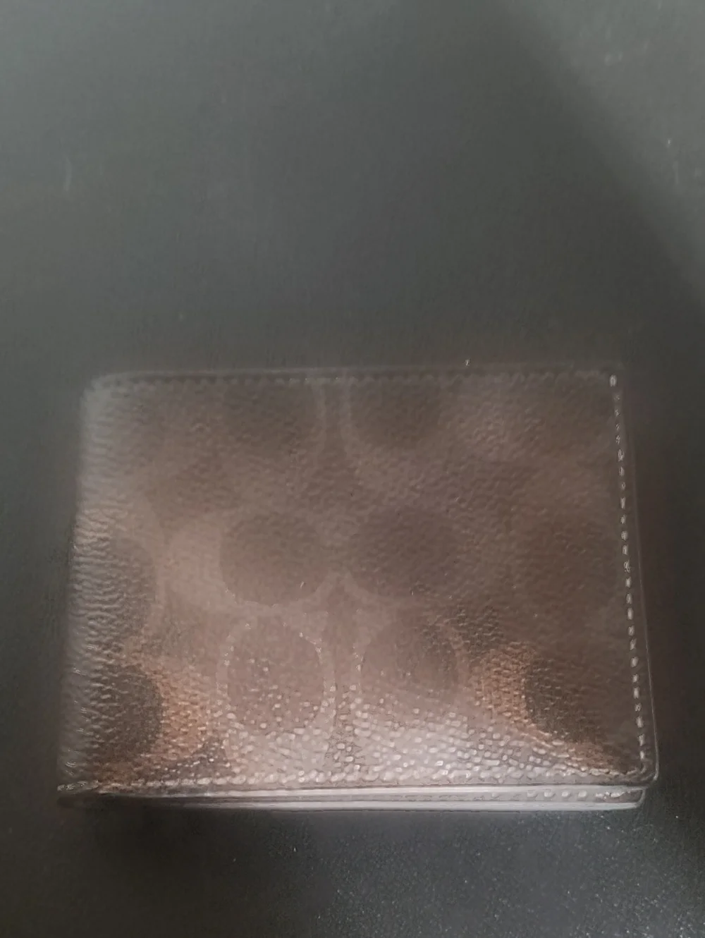 Coach Men's Dark Brown Signature Slim Billfold Wallet
